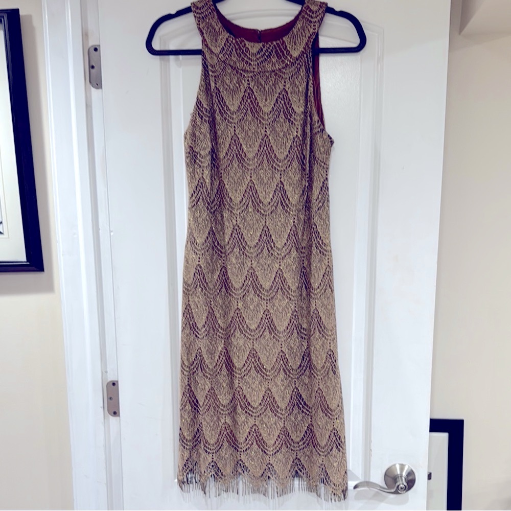 Elegant Bronze Lace Dress